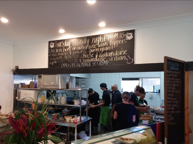 Hospitality trainees learning on the job running The Wild Goat Bistro